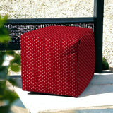 17" Red Cube Polka Dots Indoor Outdoor Pouf Cover - Homeroots