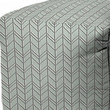 17" Green Cube Geometric Indoor Outdoor Pouf Cover - Homeroots