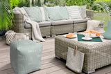 17" Green Cube Indoor Outdoor Pouf Cover - Homeroots