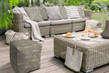 17" Taupe Cube Indoor Outdoor Pouf Cover - Homeroots