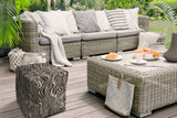 17" Brown Cube Abstract Indoor Outdoor Pouf Cover - Homeroots
