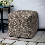 17" Brown Cube Abstract Indoor Outdoor Pouf Cover - Homeroots