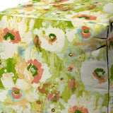 17" Green Cube Floral Indoor Outdoor Pouf Cover - Homeroots