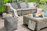 17" Taupe Cube Geometric Indoor Outdoor Pouf Cover - Homeroots