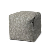 17" Gray Cube Indoor Outdoor Pouf Cover - Homeroots