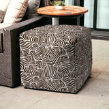 17" Black Cube Abstract Indoor Outdoor Pouf Cover - Homeroots