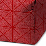 17" Red Cube Geometric Indoor Outdoor Pouf Cover - Homeroots