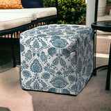 17" Turquoise Cube Indoor Outdoor Pouf Cover - Homeroots