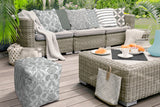 17" Gray Cube Indoor Outdoor Pouf Cover - Homeroots