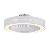 White Modern Flush LED Ceiling Fan and Light - Homeroots