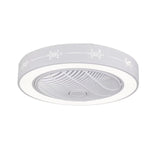 White Modern Flush LED Ceiling Fan and Light - Homeroots