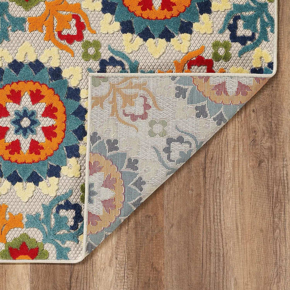 2' X 4' Orange And Ivory Moroccan Stain Resistant Indoor Outdoor Area Rug - Homeroots - Flyclothing LLC