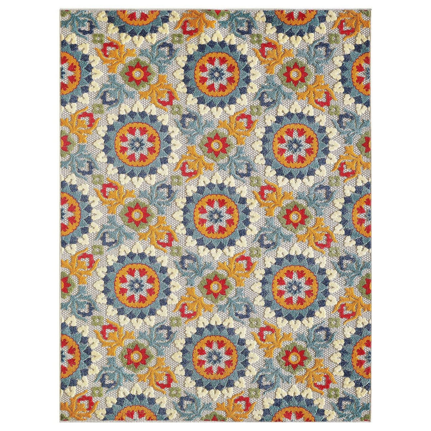 3' X 5' Orange And Ivory Moroccan Stain Resistant Indoor Outdoor Area Rug - Homeroots - Flyclothing LLC
