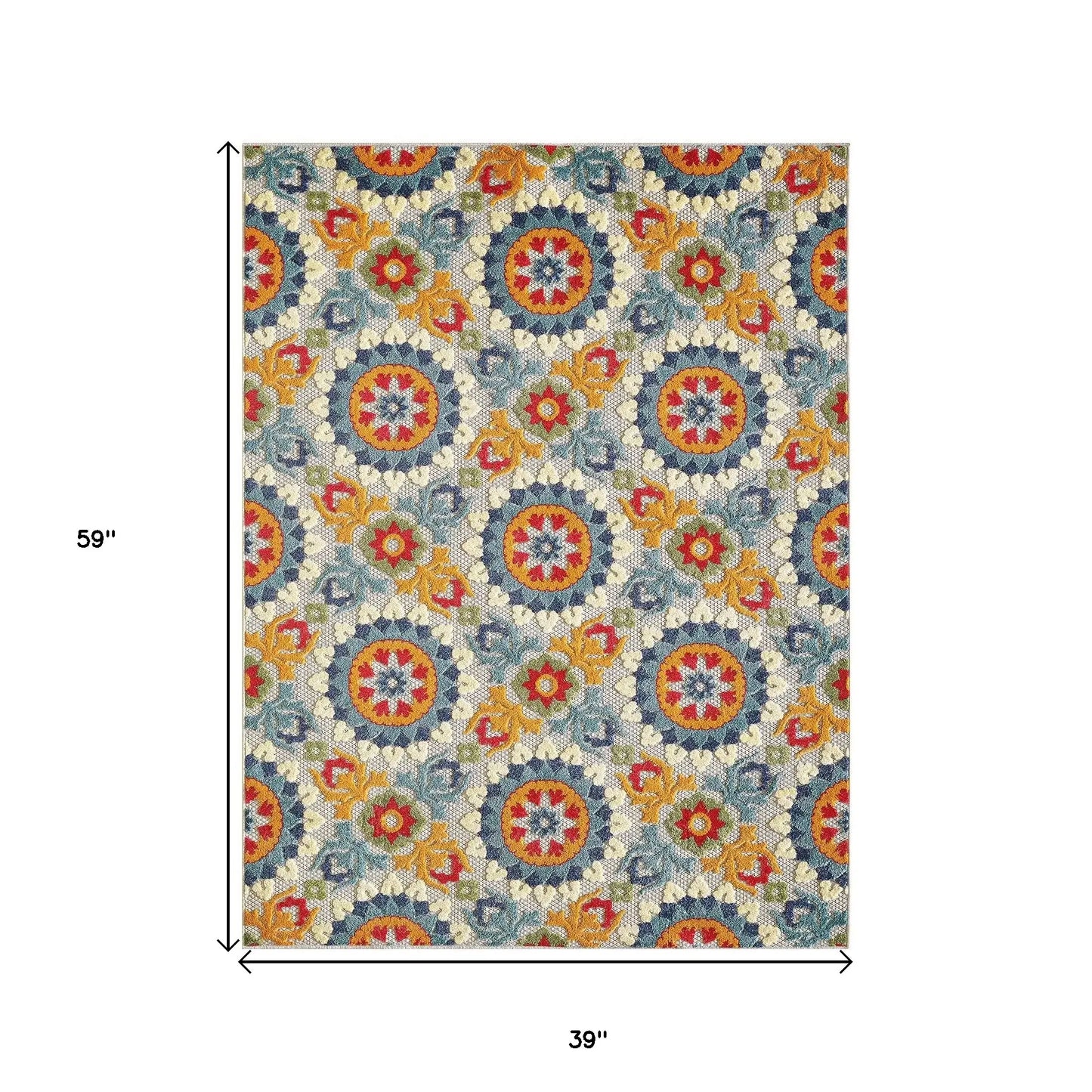 3' X 5' Orange And Ivory Moroccan Stain Resistant Indoor Outdoor Area Rug - Homeroots - Flyclothing LLC