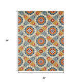 3' X 5' Orange And Ivory Moroccan Stain Resistant Indoor Outdoor Area Rug - Homeroots - Flyclothing LLC