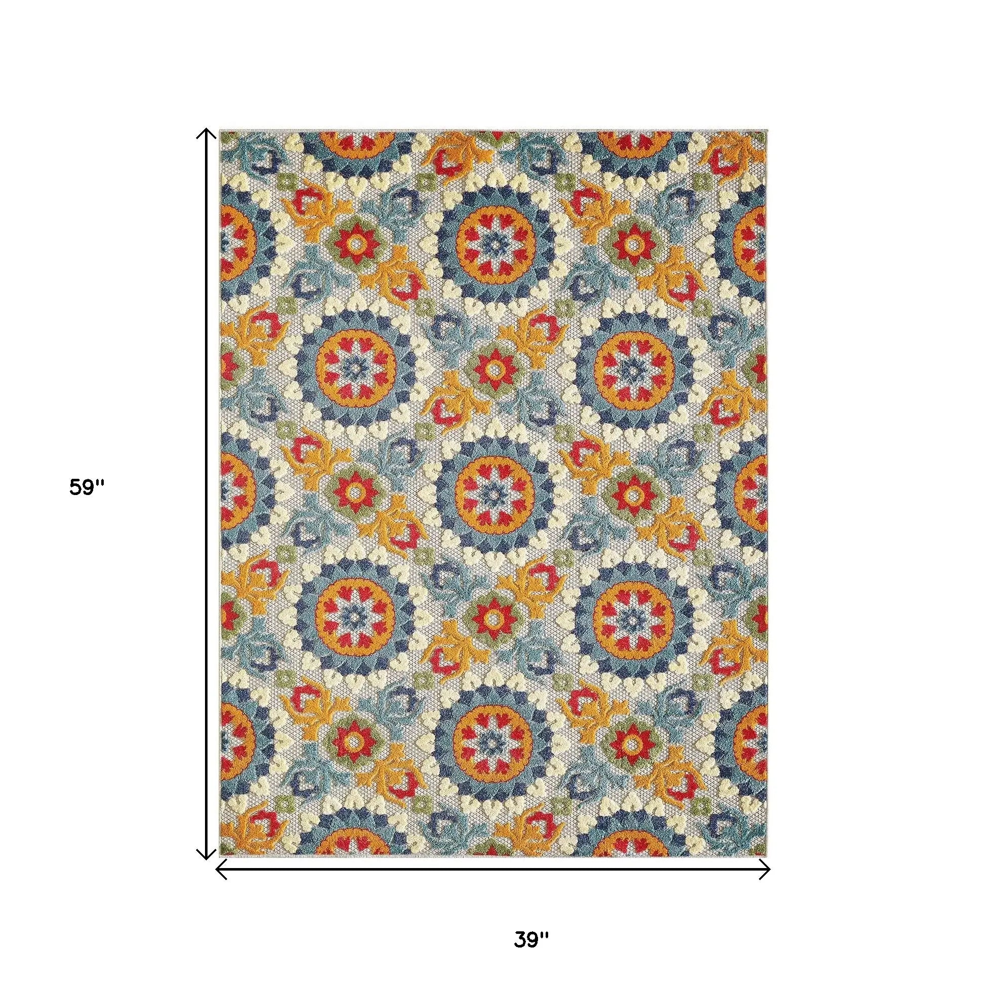 3' X 5' Orange And Ivory Moroccan Stain Resistant Indoor Outdoor Area Rug - Homeroots - Flyclothing LLC