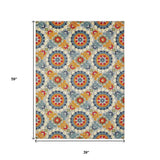 3' X 5' Orange And Ivory Moroccan Stain Resistant Indoor Outdoor Area Rug - Homeroots