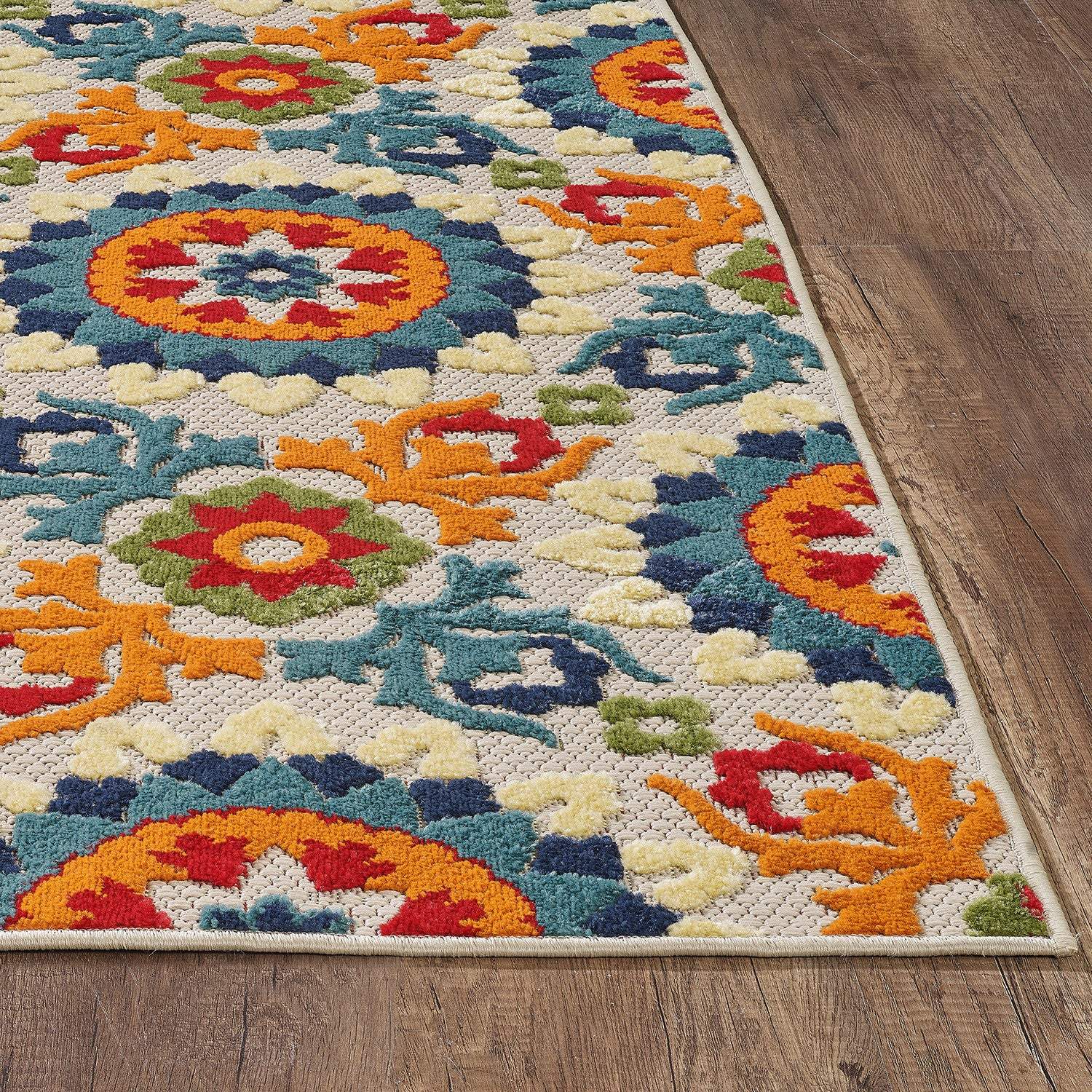 5' X 7' Orange And Ivory Moroccan Stain Resistant Indoor Outdoor Area Rug - Homeroots - Flyclothing LLC