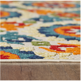 7' X 9' Orange And Ivory Moroccan Stain Resistant Indoor Outdoor Area Rug