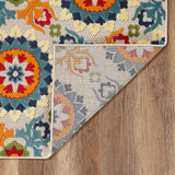 7' X 9' Orange And Ivory Moroccan Stain Resistant Indoor Outdoor Area Rug - Homeroots
