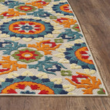 7' X 9' Orange And Ivory Moroccan Stain Resistant Indoor Outdoor Area Rug - Homeroots