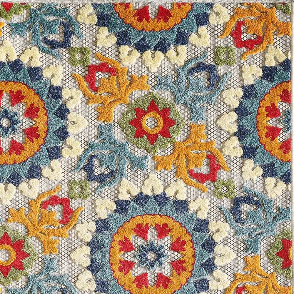 8' Round Orange And Ivory Round Moroccan Stain Resistant Indoor Outdoor Area Rug - Homeroots - Flyclothing LLC