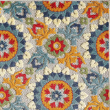 8' Round Orange And Ivory Round Moroccan Stain Resistant Indoor Outdoor Area Rug - Homeroots