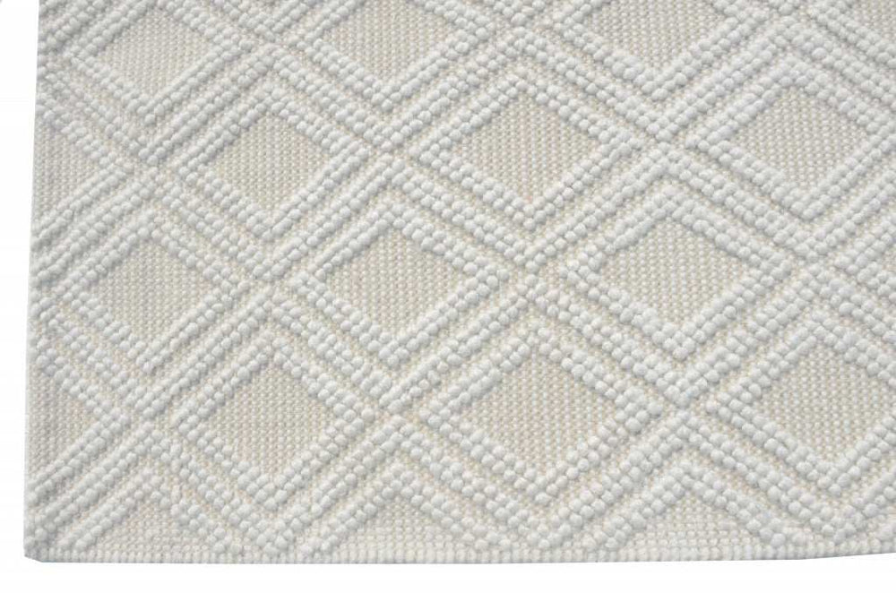 5' X 7' Ivory Geometric Handmade Area Rug - Homeroots - Flyclothing LLC