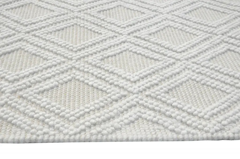 5' X 7' Ivory Geometric Handmade Area Rug - Homeroots - Flyclothing LLC