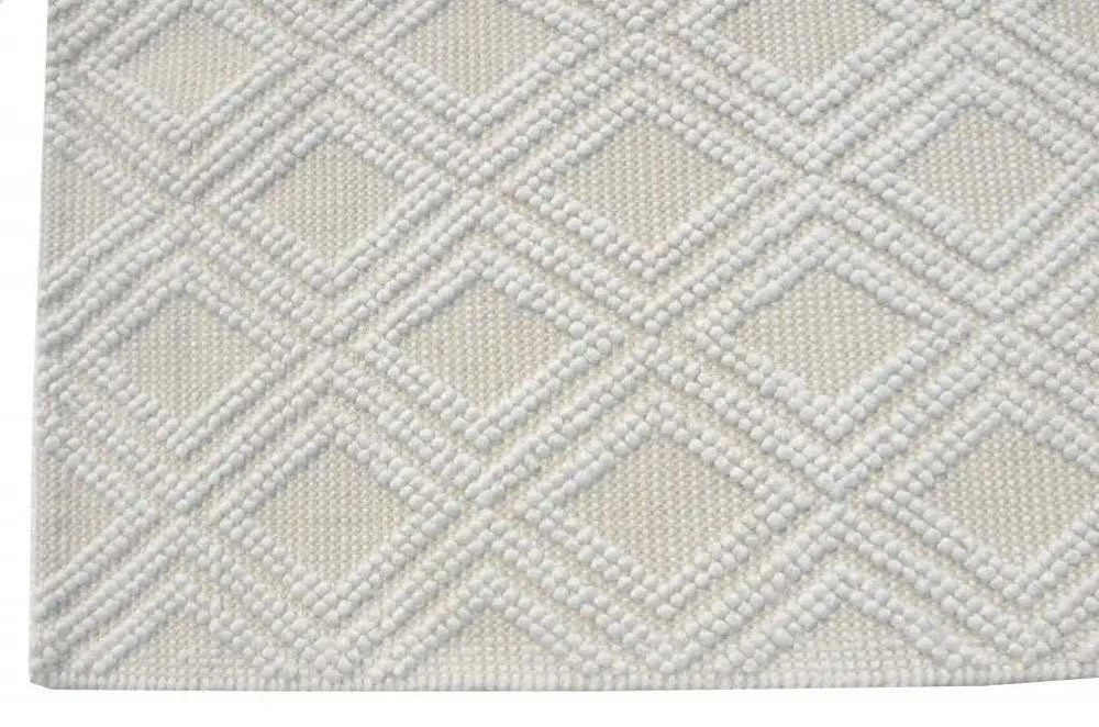8' X 11' Ivory Geometric Handmade Area Rug - Homeroots - Flyclothing LLC