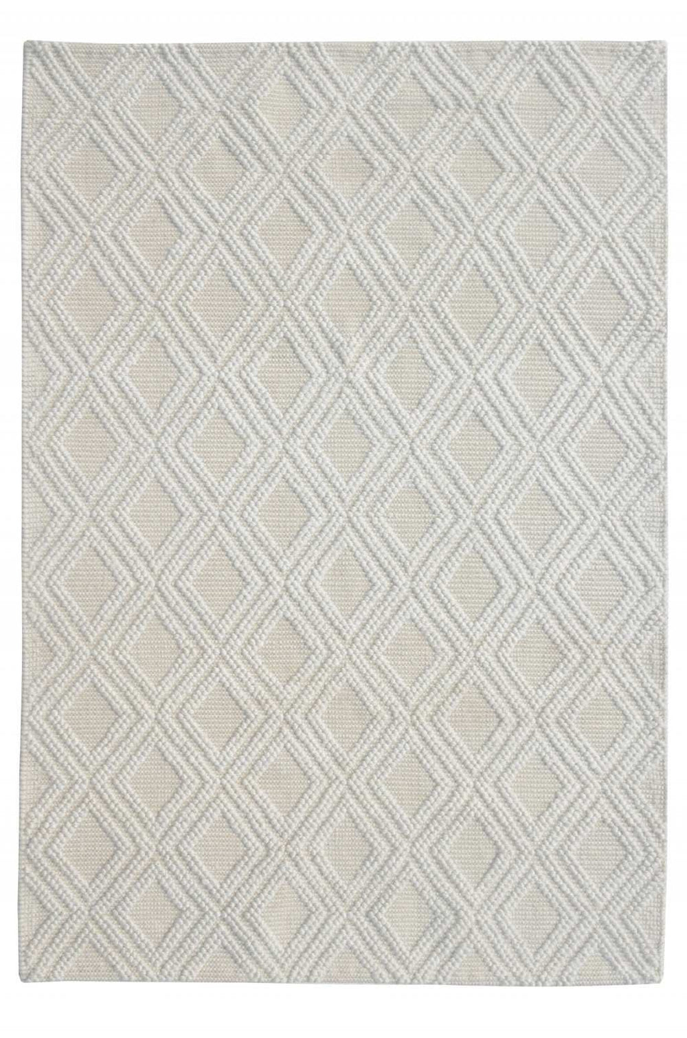 9' X 13' Ivory Diamond Lattice Modern Area Rug - Homeroots - Flyclothing LLC