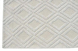 9' X 13' Ivory Diamond Lattice Modern Area Rug - Homeroots