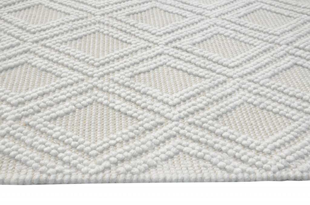 9' X 13' Ivory Diamond Lattice Modern Area Rug - Homeroots - Flyclothing LLC