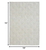 9' X 13' Ivory Diamond Lattice Modern Area Rug - Homeroots - Flyclothing LLC