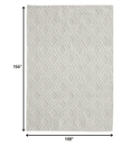 9' X 13' Ivory Diamond Lattice Modern Area Rug - Homeroots