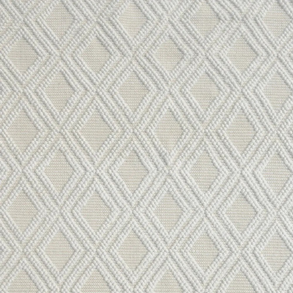9' X 13' Ivory Diamond Lattice Modern Area Rug - Homeroots - Flyclothing LLC