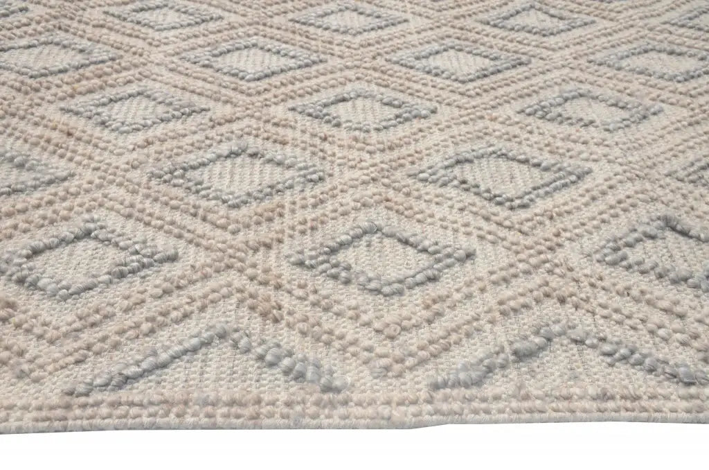 9' X 13' Tan Gray Diamond Lattice Modern Area Rug - Homeroots - Flyclothing LLC