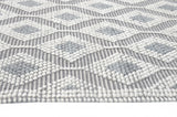8' X 11' Gray and Ivory Geometric Handmade Area Rug