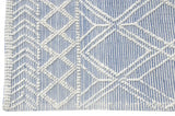 5' X 7' Blue and Ivory Geometric Handmade Area Rug - Homeroots - Flyclothing LLC