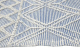 6' X 9' Blue and Ivory Geometric Handmade Area Rug - Homeroots - Flyclothing LLC