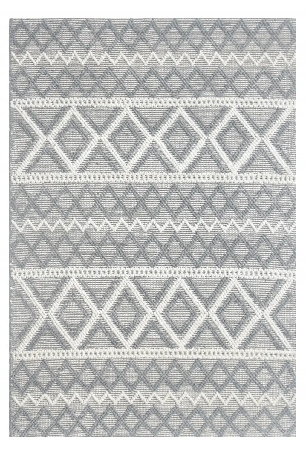 5' X 7' Gray and Ivory Geometric Handmade Area Rug - Homeroots - Flyclothing LLC