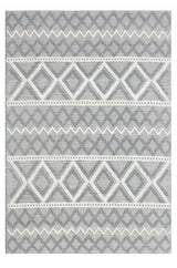5' X 7' Gray and Ivory Geometric Handmade Area Rug - Homeroots - Flyclothing LLC