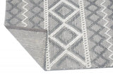 6' X 9' Gray and Ivory Geometric Handmade Area Rug - Homeroots