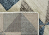 8' Runner Blue Geometric Runner Rug - Homeroots - Flyclothing LLC
