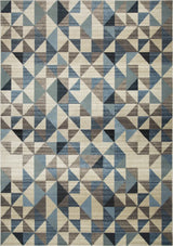 3' X 5' Blue Geometric Area Rug - Homeroots - Flyclothing LLC
