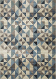 3' X 5' Blue Geometric Area Rug