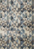 8' X 11' Blue Geometric Area Rug - Homeroots