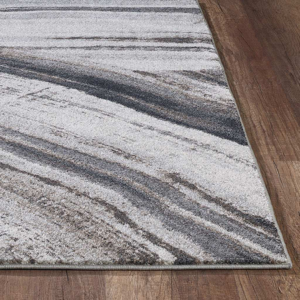 7' X 10' Gray and Ivory Abstract Area Rug - Homeroots - Flyclothing LLC
