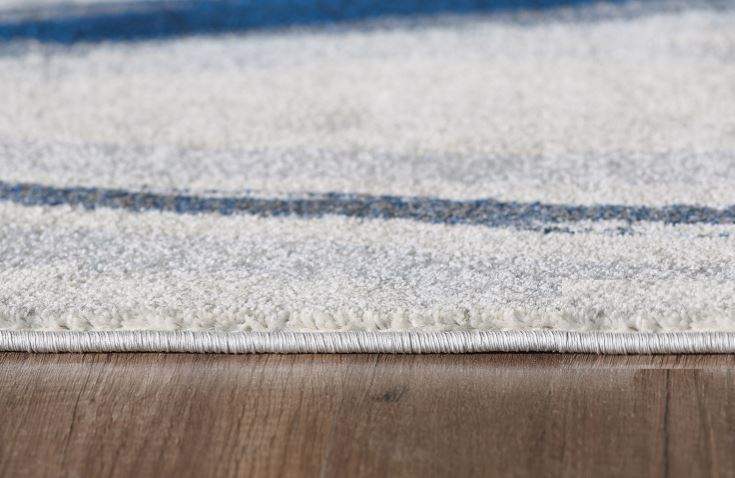 3' X 5' Ivory and Blue Abstract Area Rug - Homeroots - Flyclothing LLC