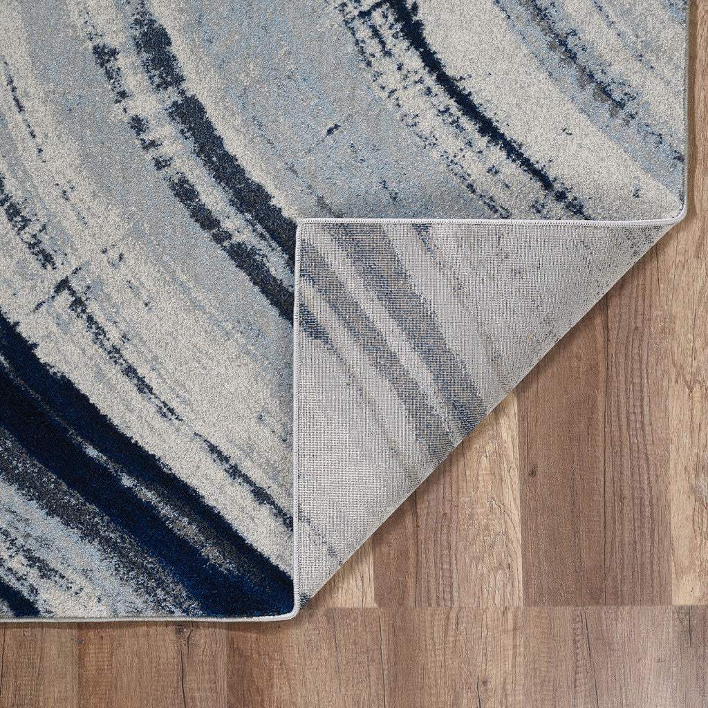 5' X 8' Ivory and Blue Abstract Area Rug - Homeroots - Flyclothing LLC